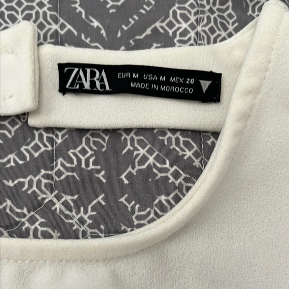 Zara Cream Patterned Blouse